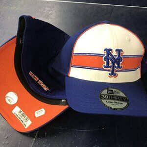 Batting Practice Striped y2k New York Mets 59Fifty Fitted Cap Hat MBL Large/XL